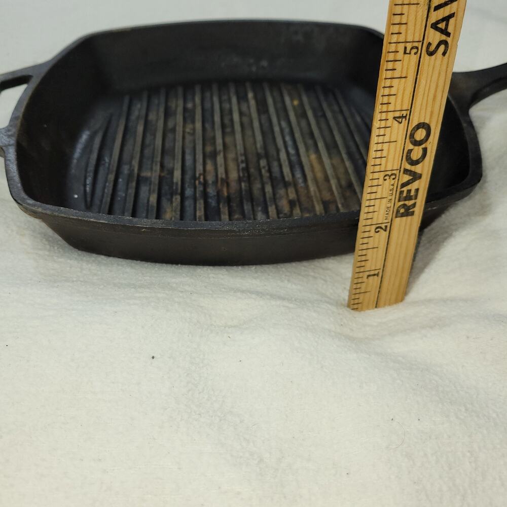 Lodge Pan Cast Iron Square Grill Pans 10 1/2” & Handle USA 289X Kitchen L8SGP - Picture 15 of 15